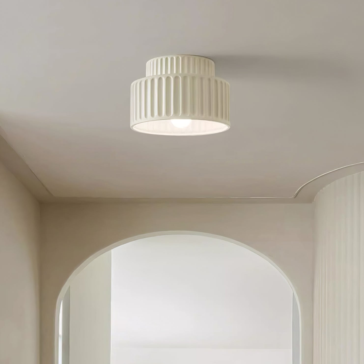 Flush Mount Ceiling Light | Living Room Bedroom Modern Glass Design | Lologe