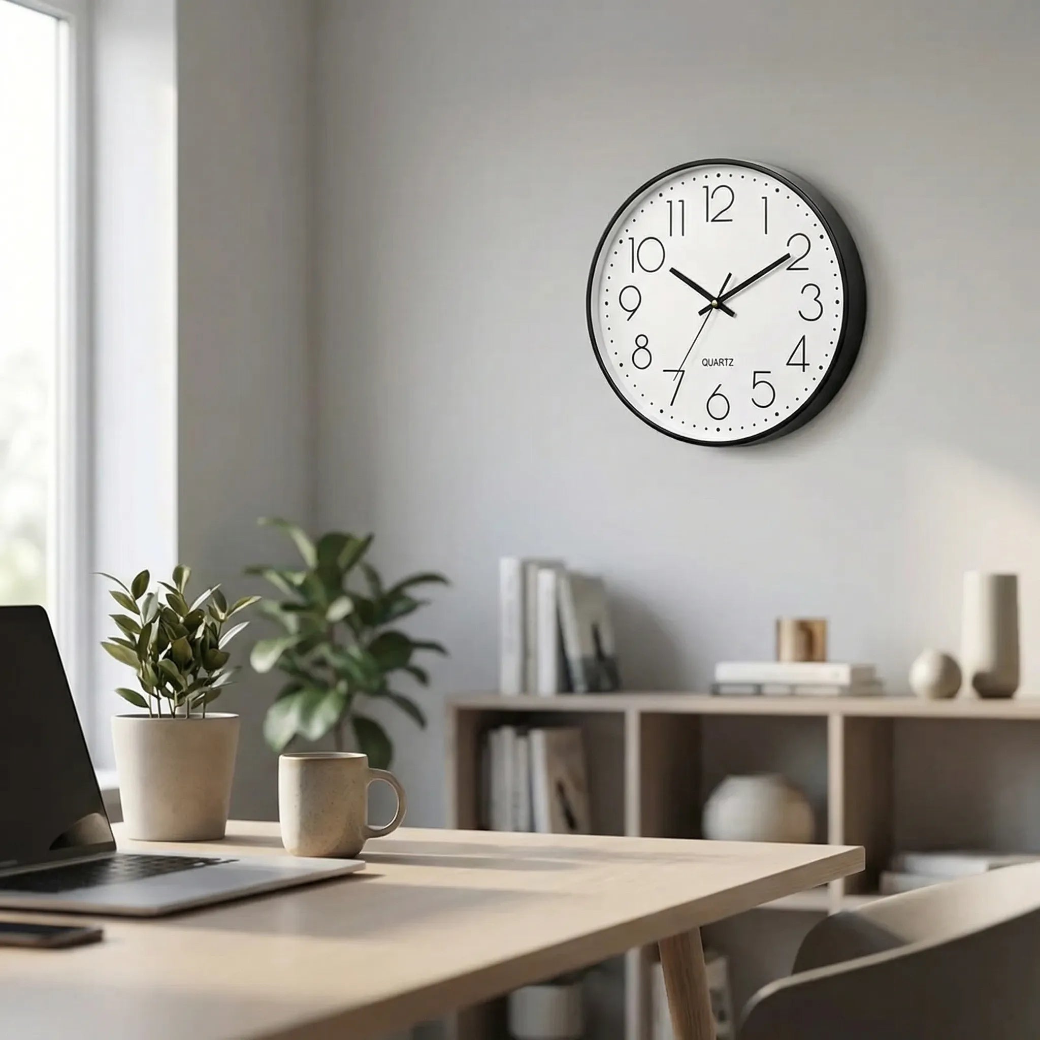 Tymvex - Round Minimalist Quartz Wall Clock- Tracking Time At Home