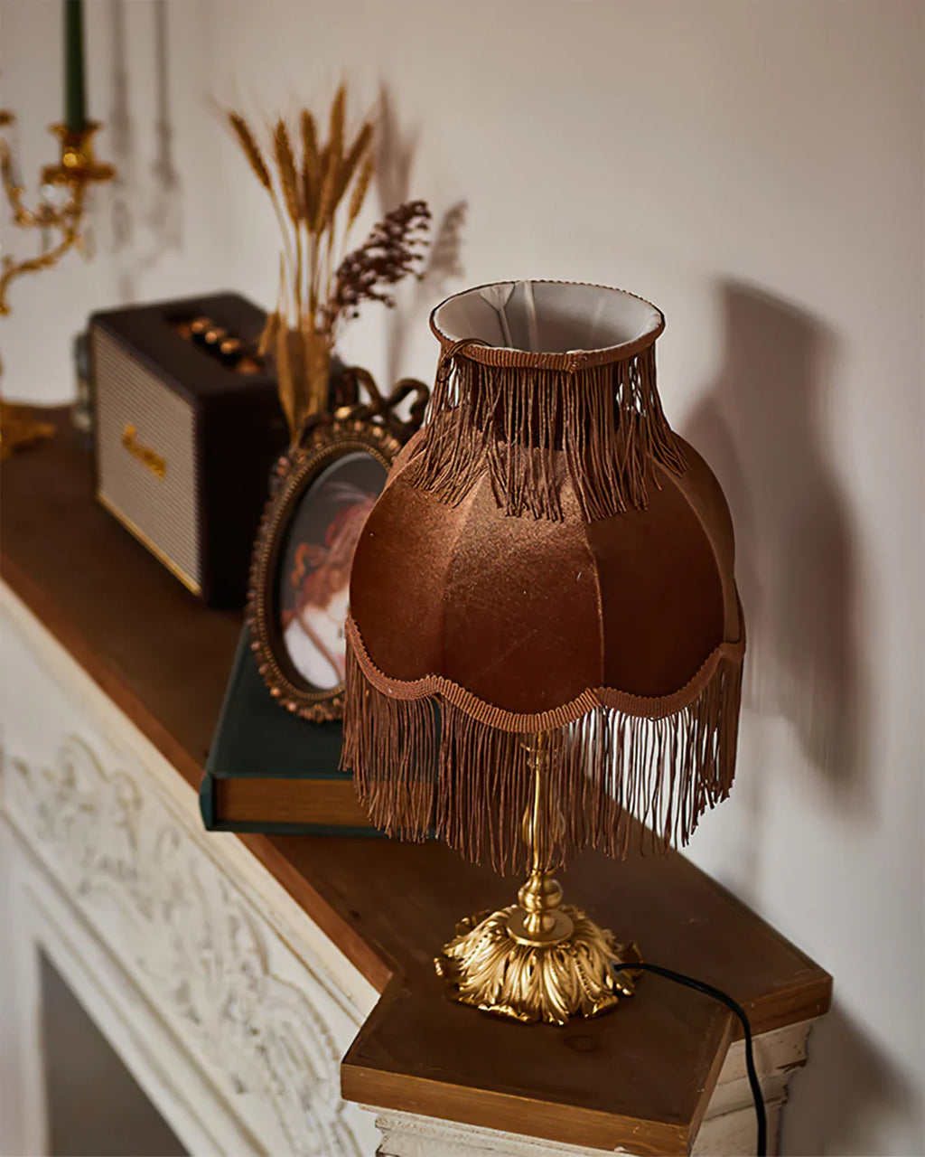 Fringe Table Lamp | Decorative Tassel Shade Bedside Lamp | Bedroom & Living Room | Lologe