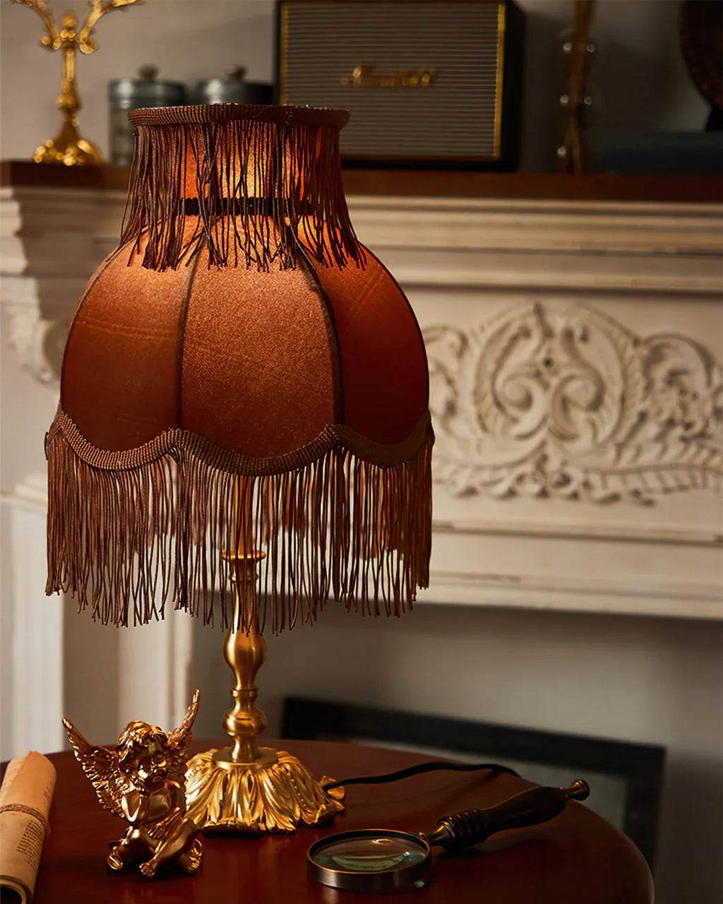 Fringe Table Lamp | Decorative Tassel Shade Bedside Lamp | Bedroom & Living Room | Lologe