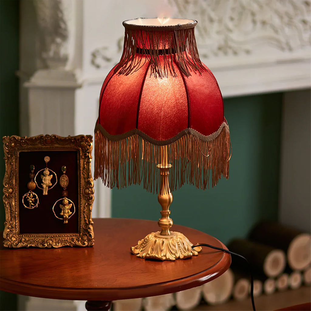 Fringe Table Lamp | Decorative Tassel Shade Bedside Lamp | Bedroom & Living Room | Lologe