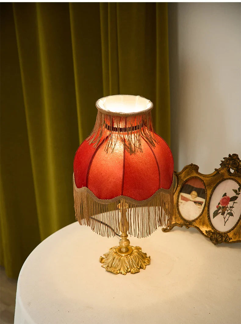 Fringe Table Lamp | Decorative Tassel Shade Bedside Lamp | Bedroom & Living Room | Lologe