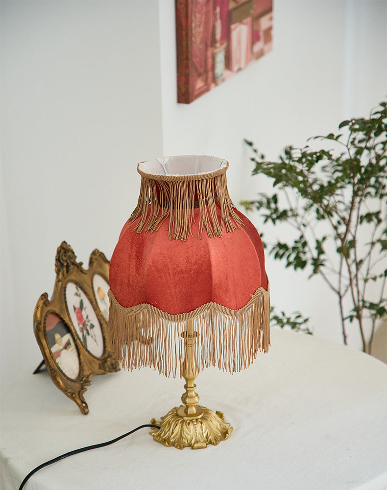 Fringe Table Lamp | Decorative Tassel Shade Bedside Lamp | Bedroom & Living Room | Lologe