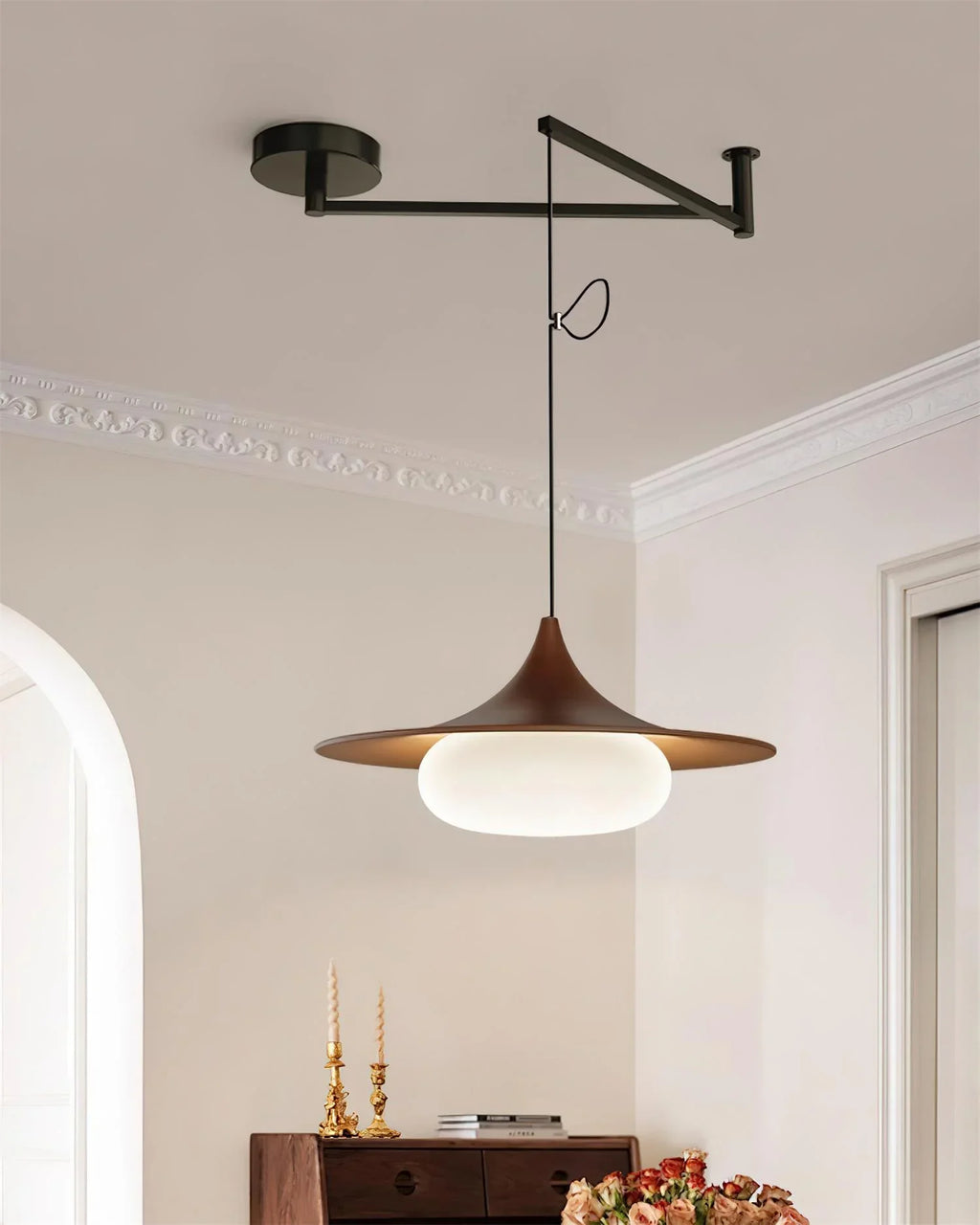 Swing Arm Pendant Light | Adjustable Ceiling Lighting for Dining Room | Lologe