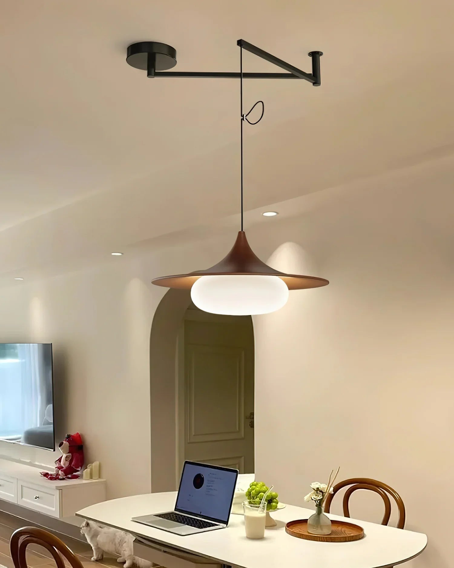 Swing Arm Pendant Light | Adjustable Ceiling Lighting for Dining Room | Lologe