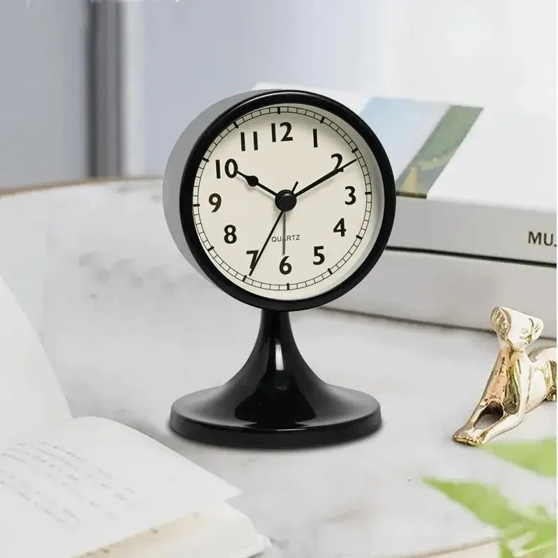 Vintage Alarm Clock | Metal | Silent Quartz Movement | Retro Desktop Design | Home Decor | Lologe