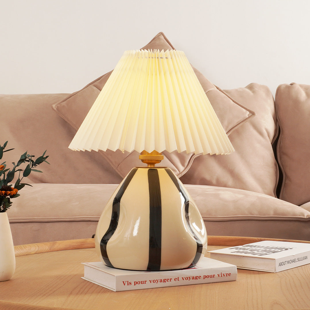 Ceramic Table Lamp | Vintage Accent Lighting for Bedroom & Living Room | Lologe