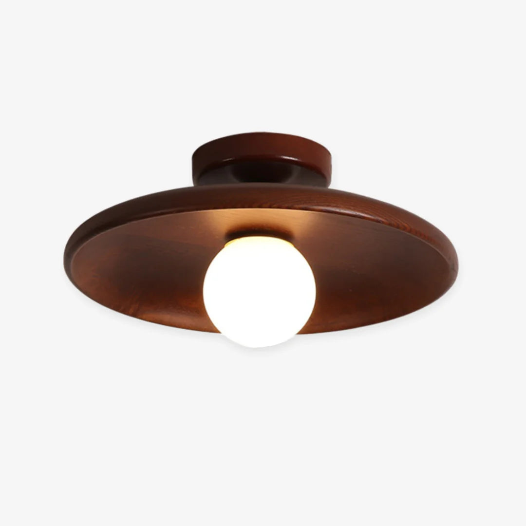 Wood Ceiling Light | Vintage Flush Mount Fixture for Bedroom & Living Room | Lologe