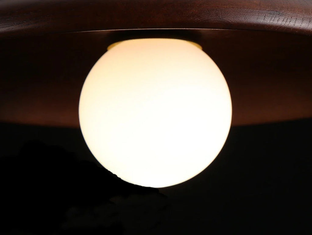 Wood Ceiling Light | Vintage Flush Mount Fixture for Bedroom & Living Room | Lologe