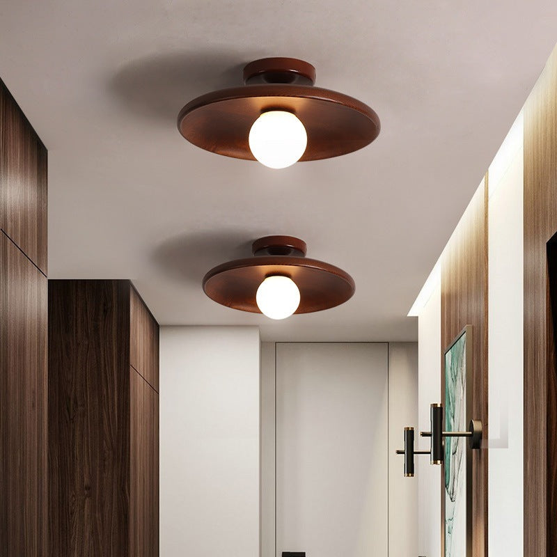 Wood Ceiling Light | Vintage Flush Mount Fixture for Bedroom & Living Room | Lologe