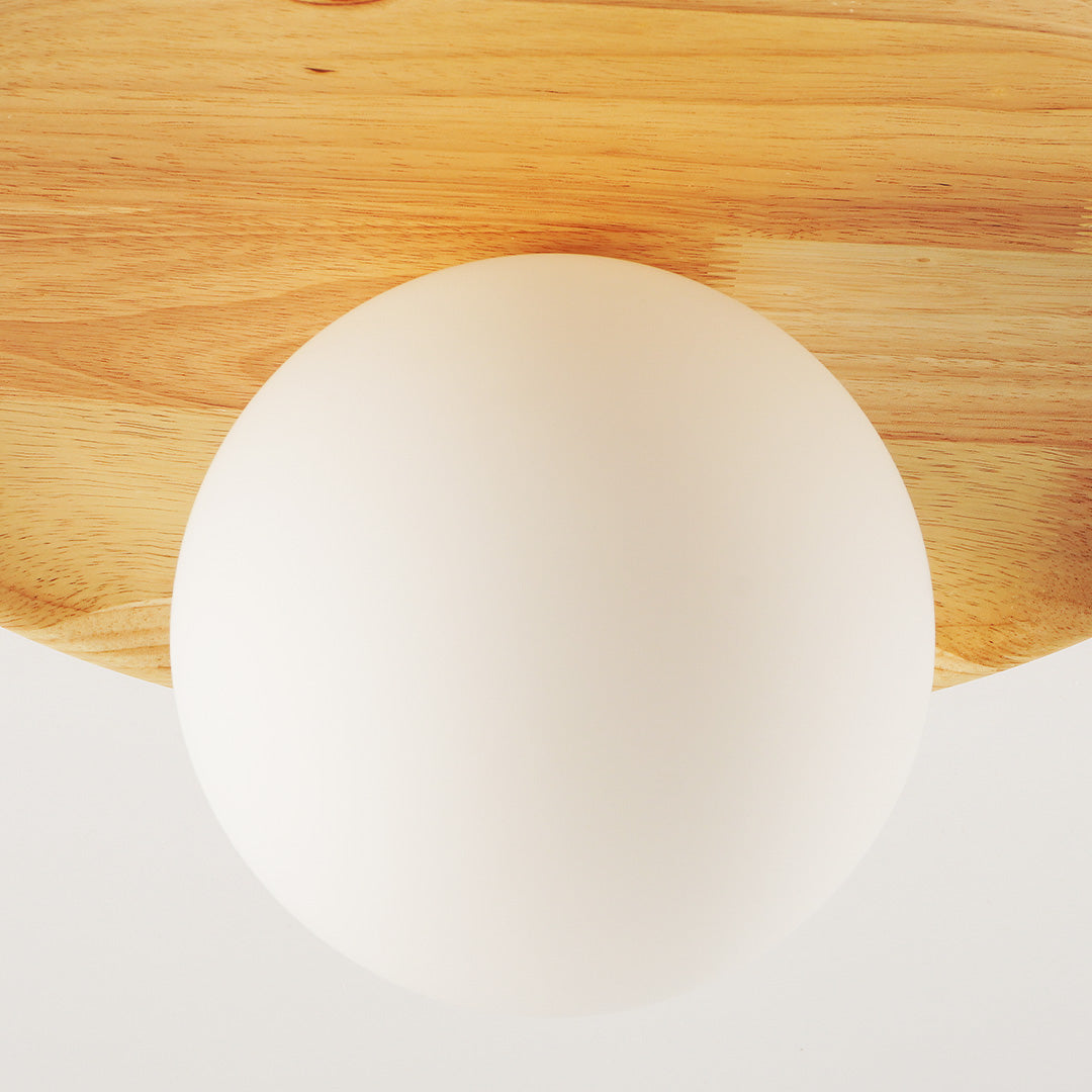 Wood Ceiling Light | Vintage Flush Mount Fixture for Bedroom & Living Room | Lologe