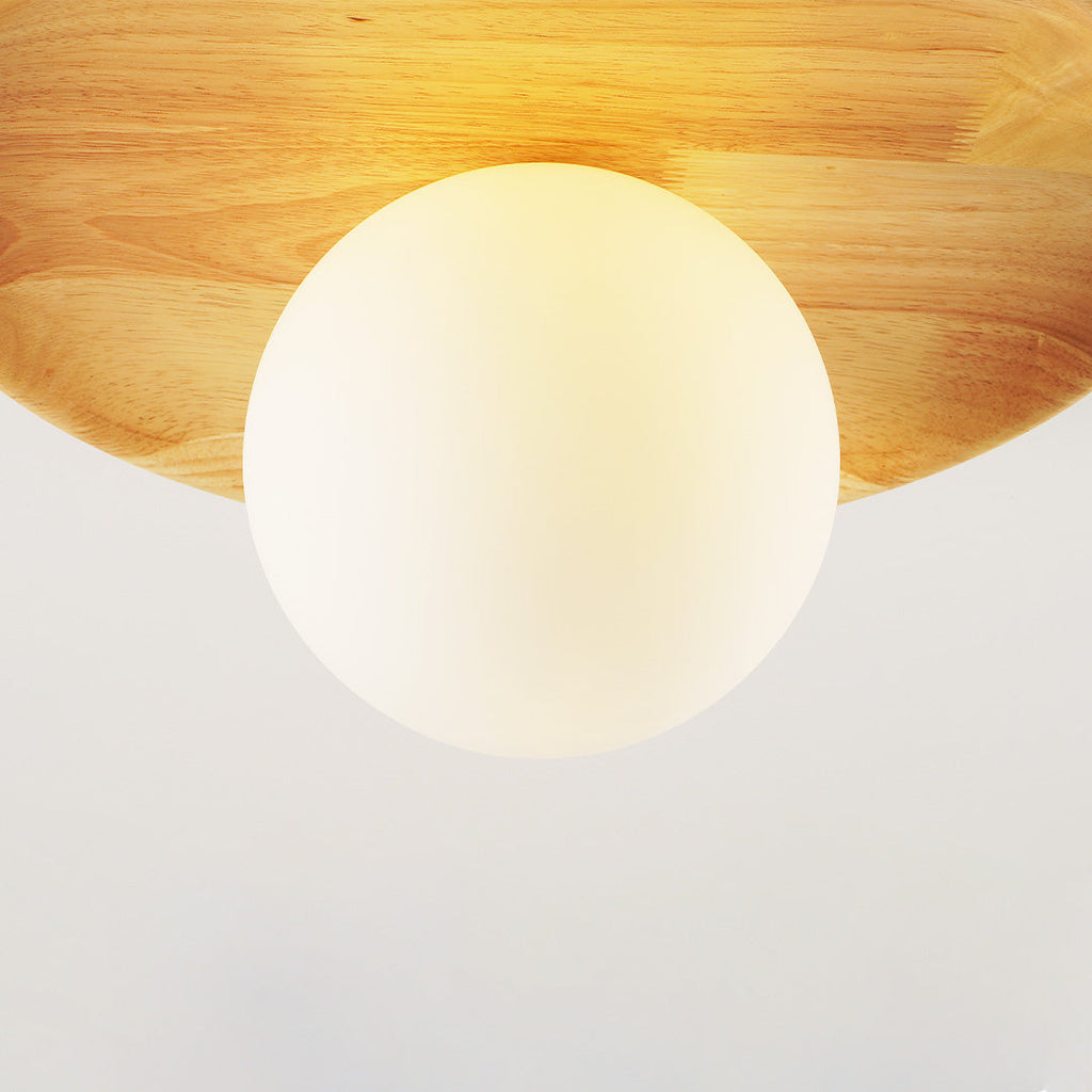 Wood Ceiling Light | Vintage Flush Mount Fixture for Bedroom & Living Room | Lologe