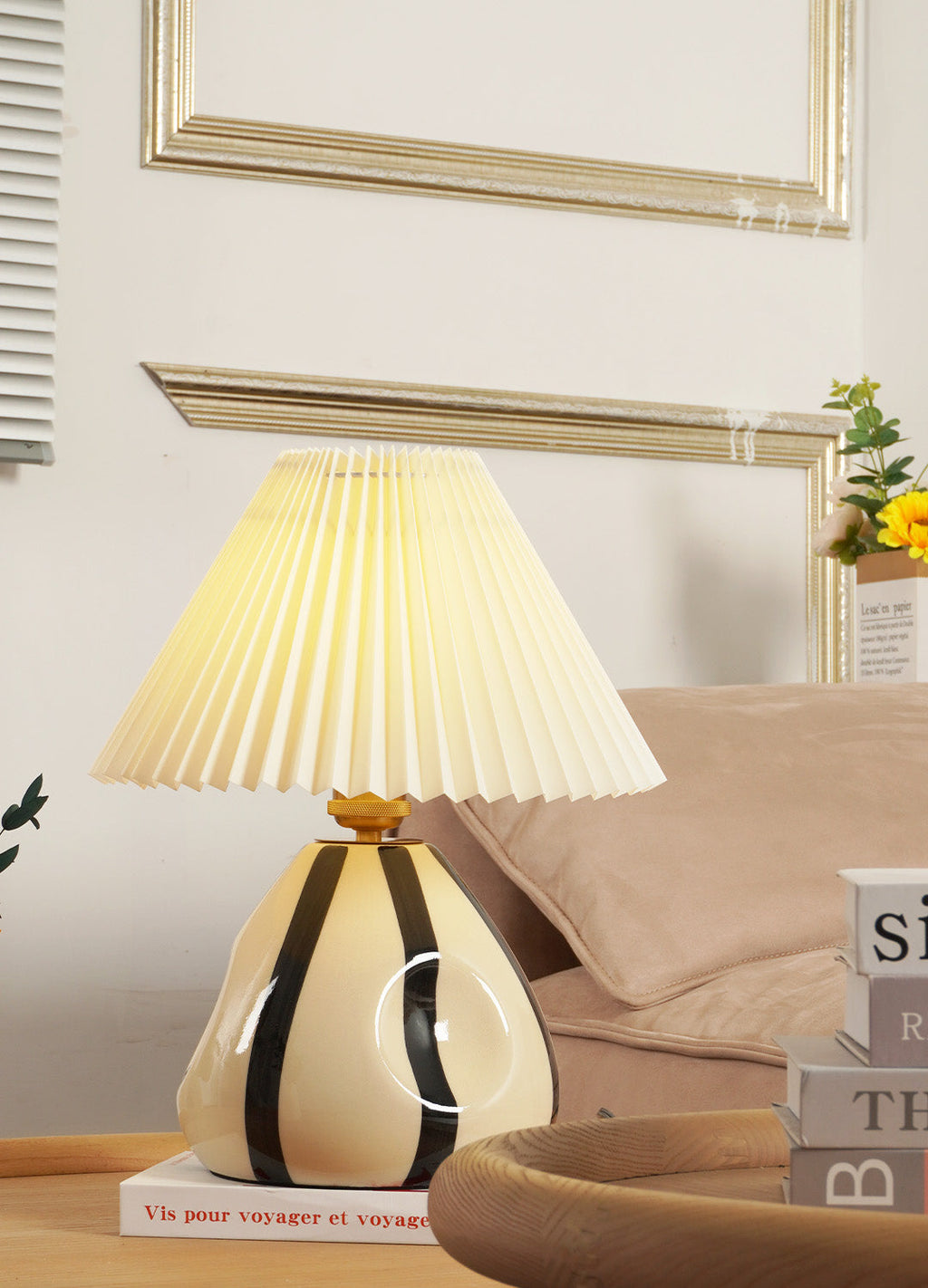 Ceramic Table Lamp | Vintage Accent Lighting for Bedroom & Living Room | Lologe