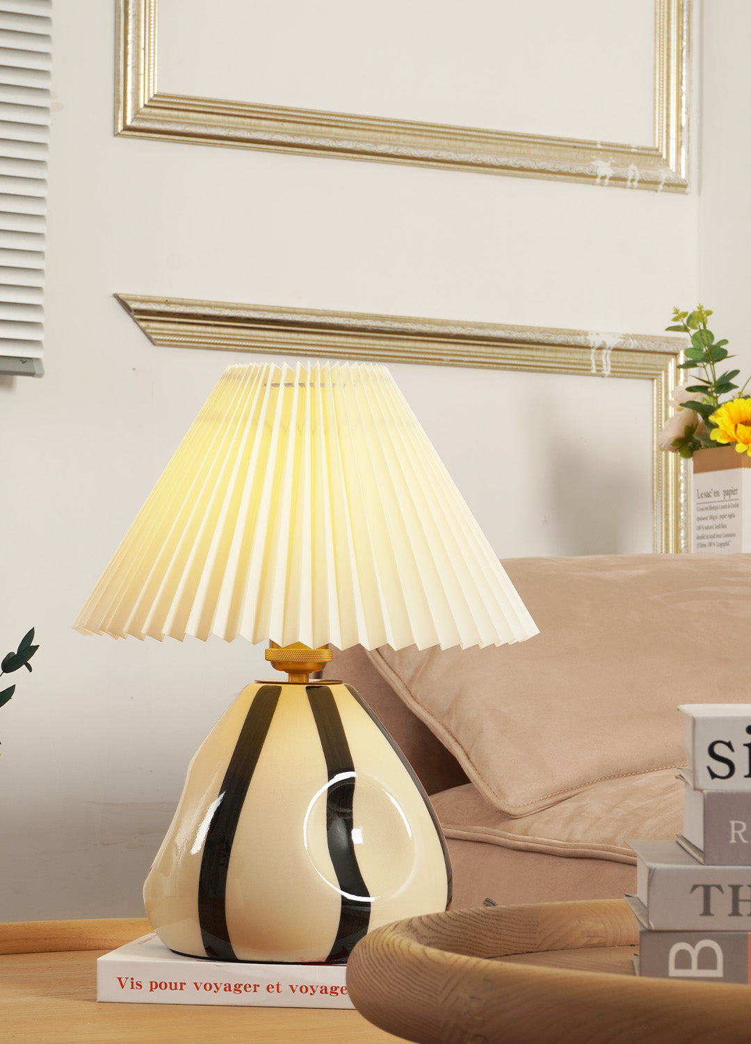 Ceramic Table Lamp | Vintage Accent Lighting for Bedroom & Living Room | Lologe