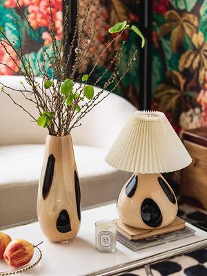 Ceramic Table Lamp | Vintage Accent Lighting for Bedroom & Living Room | Lologe