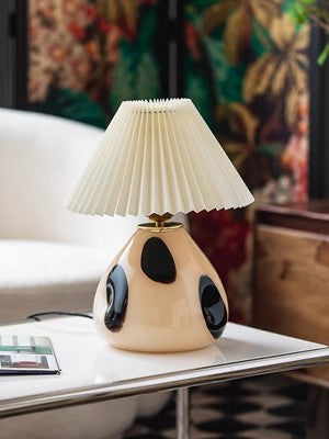 Ceramic Table Lamp | Vintage Accent Lighting for Bedroom & Living Room | Lologe