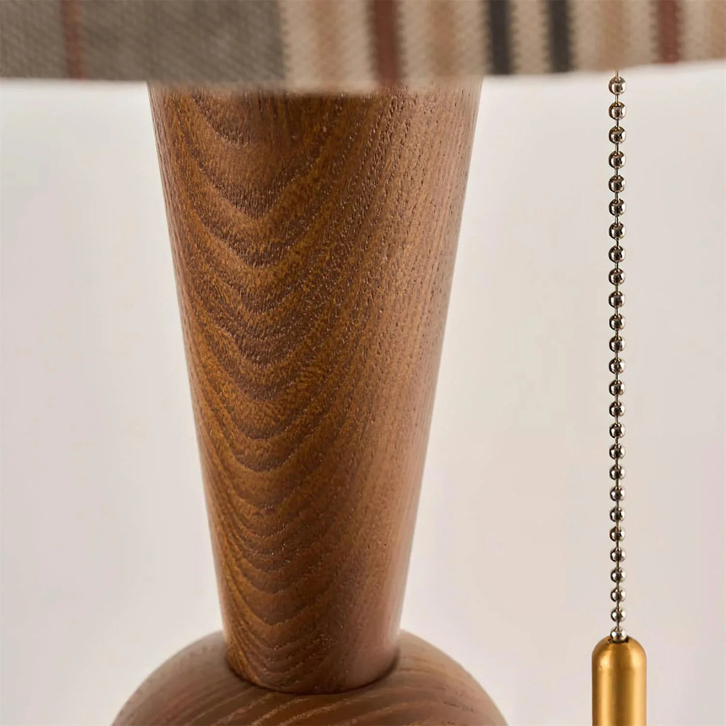Vintage Plaid Table Lamp | Fabric Shade Bedside Light for Bedroom | Lologe