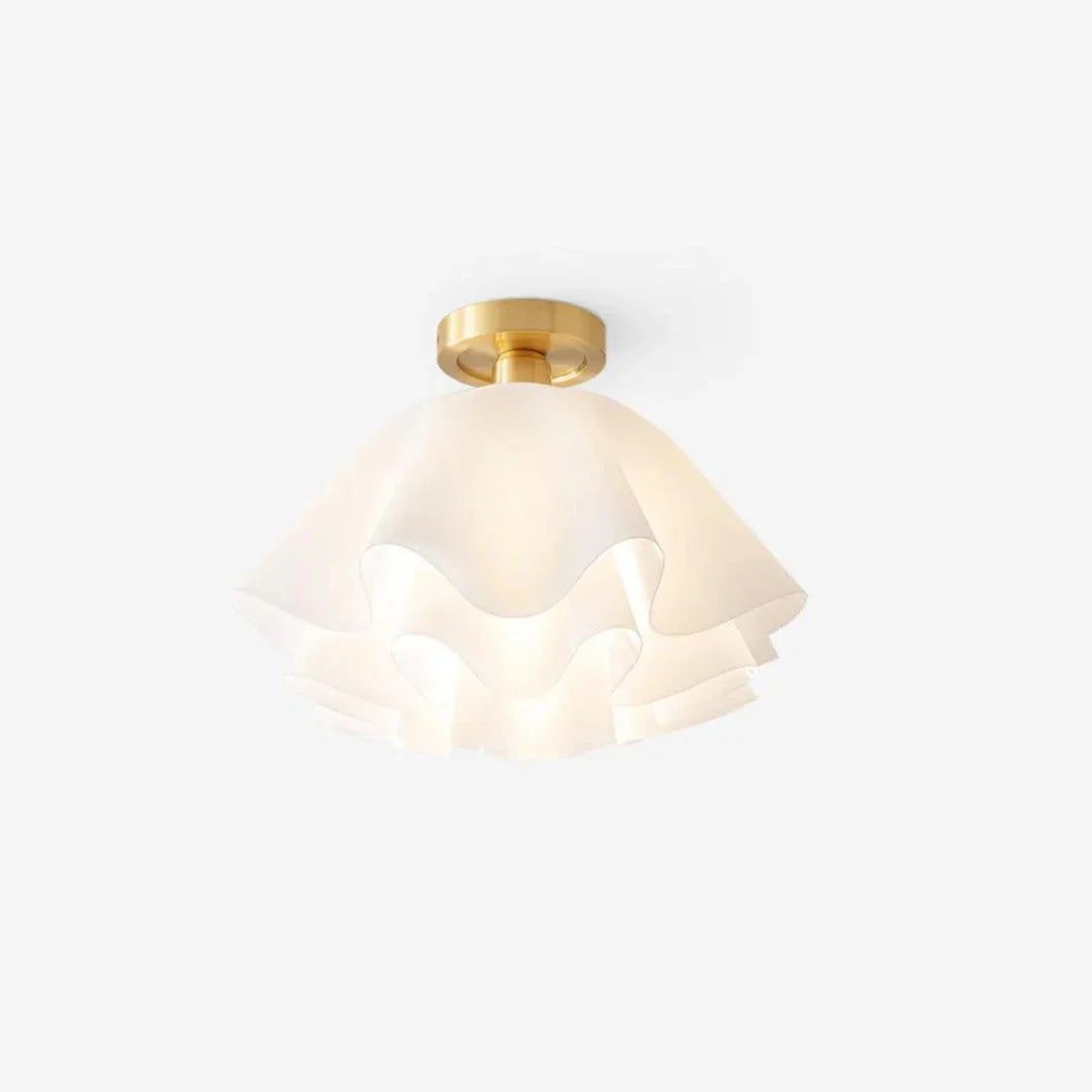 White Flower Ceiling Light | Vintage Floral Flush Mount Lighting | Lologe