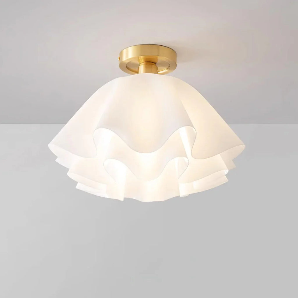 White Flower Ceiling Light | Vintage Floral Flush Mount Lighting | Lologe