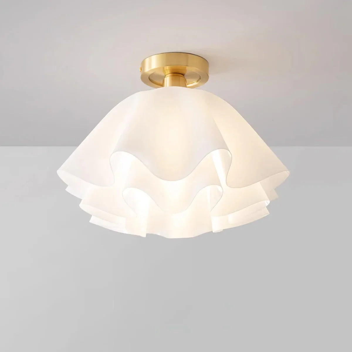 White Flower Ceiling Light | Vintage Floral Flush Mount Lighting | Lologe