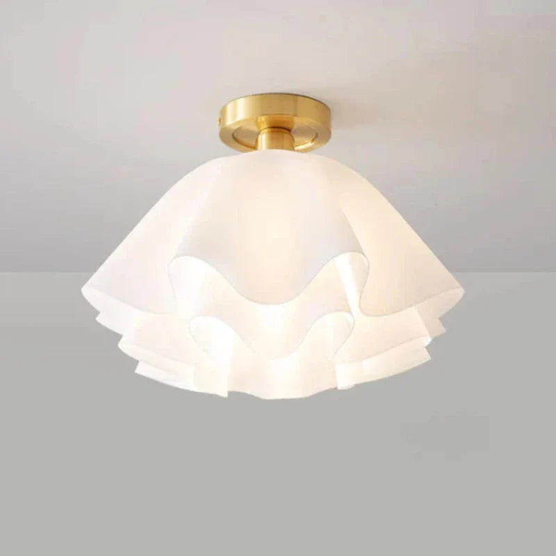 White Flower Ceiling Light | Vintage Floral Flush Mount Lighting | Lologe