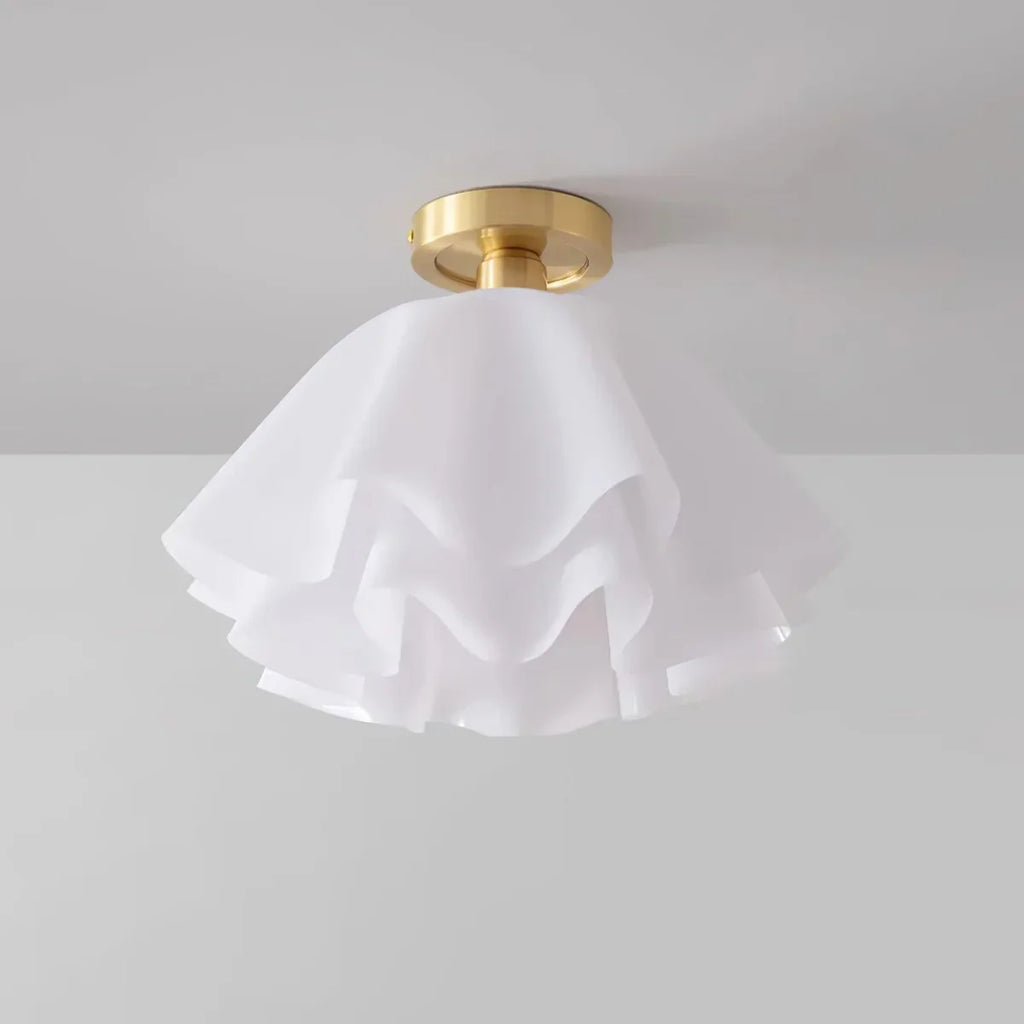White Flower Ceiling Light | Vintage Floral Flush Mount Lighting | Lologe