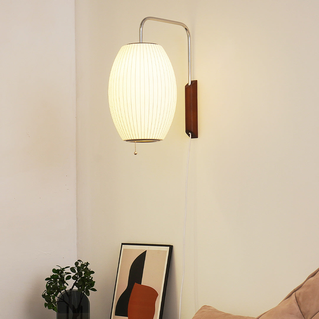 Silk Wall Lamp | Wabi-Sabi Sconce for Bedroom & Hallway Lighting | Lologe