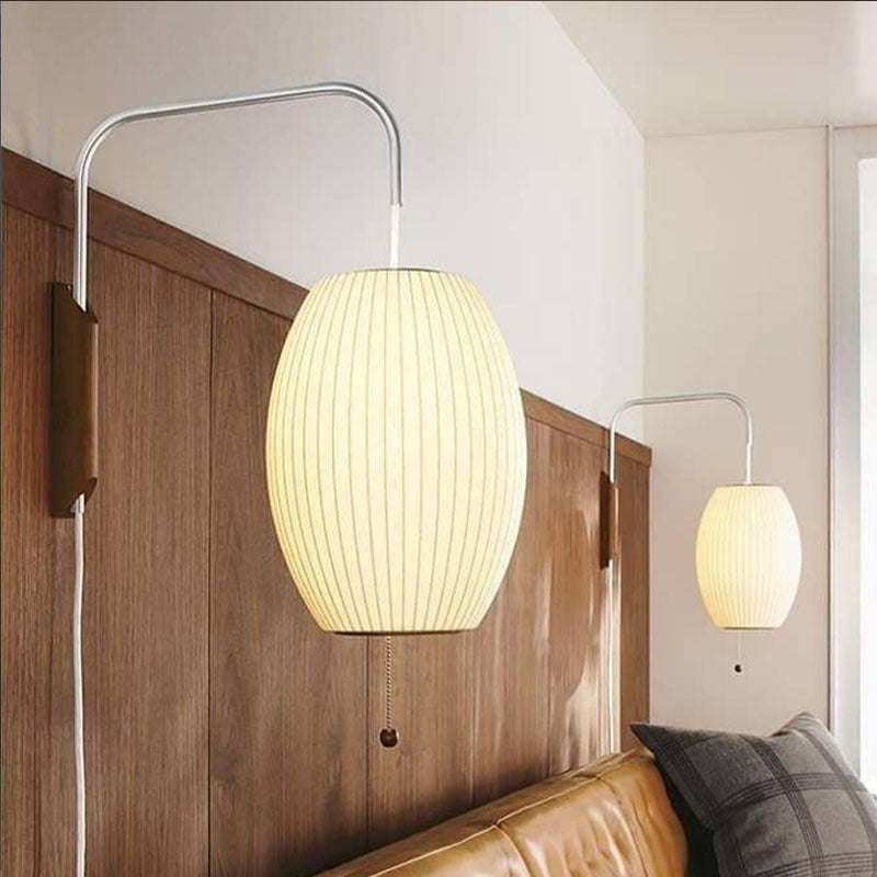 Silk Wall Lamp | Wabi-Sabi Sconce for Bedroom & Hallway Lighting | Lologe