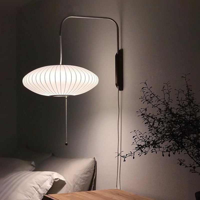 Silk Wall Lamp | Wabi-Sabi Sconce for Bedroom & Hallway Lighting | Lologe