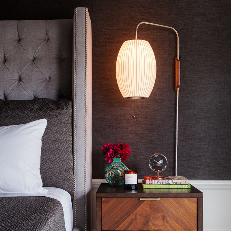 Silk Wall Lamp | Wabi-Sabi Sconce for Bedroom & Hallway Lighting | Lologe