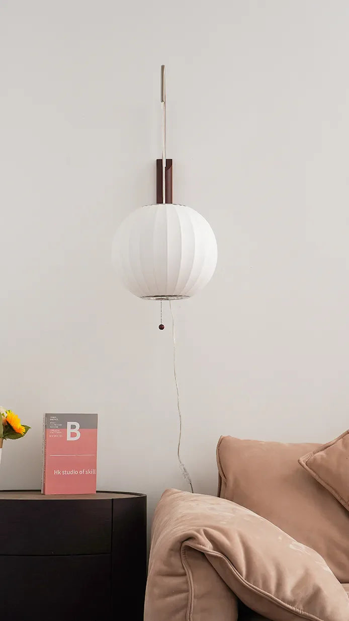 Silk Wall Lamp | Wabi-Sabi Sconce for Bedroom & Hallway Lighting | Lologe