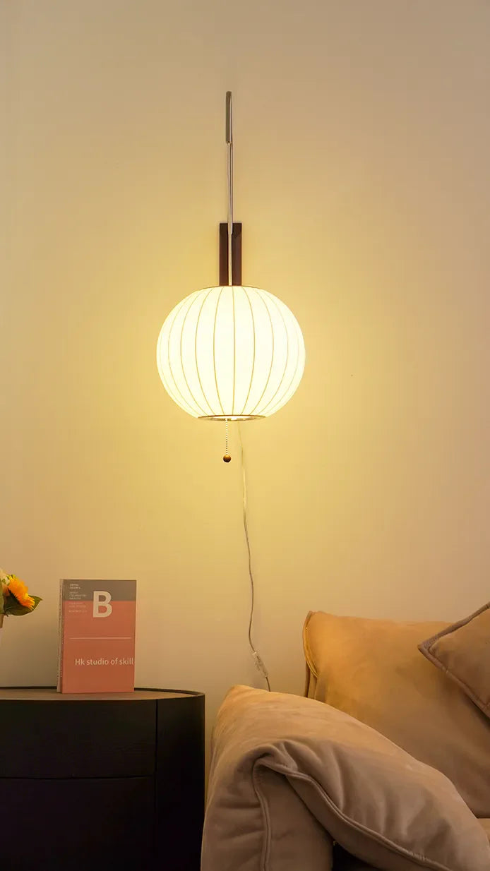 Silk Wall Lamp | Wabi-Sabi Sconce for Bedroom & Hallway Lighting | Lologe