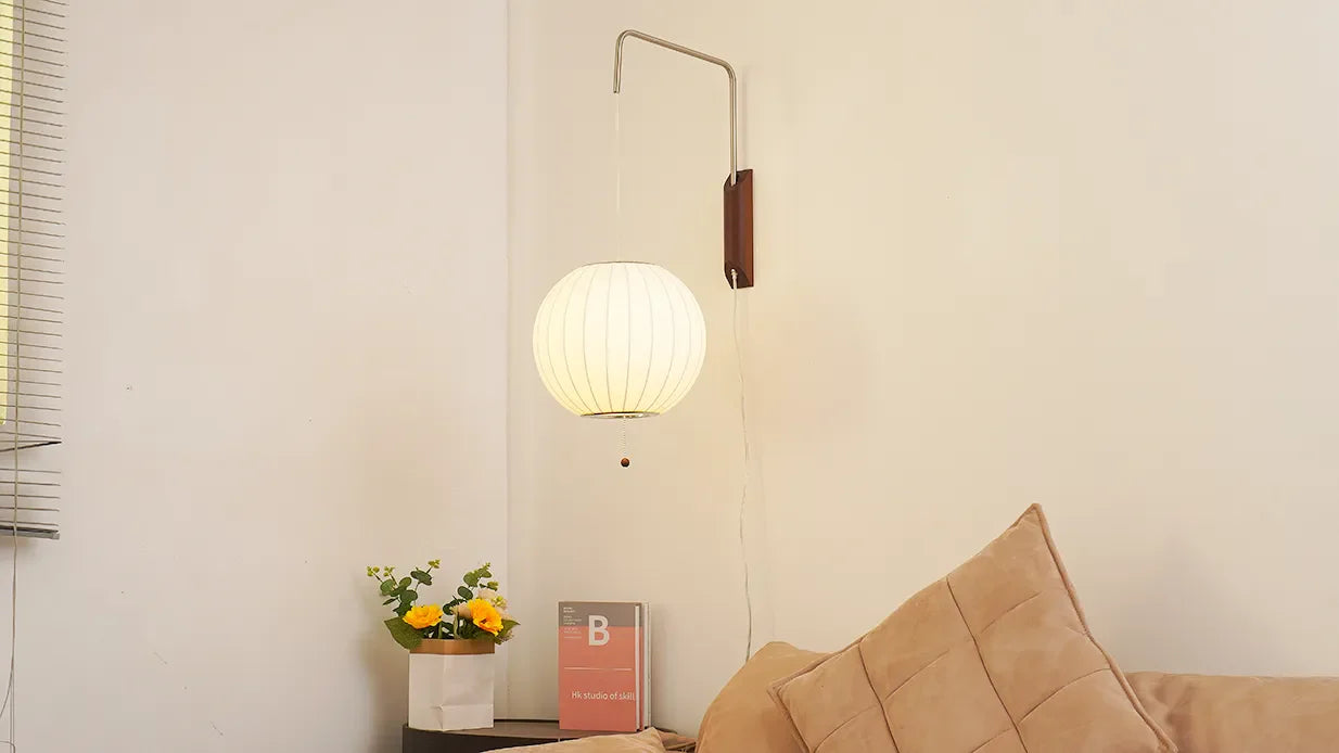Silk Wall Lamp | Wabi-Sabi Sconce for Bedroom & Hallway Lighting | Lologe