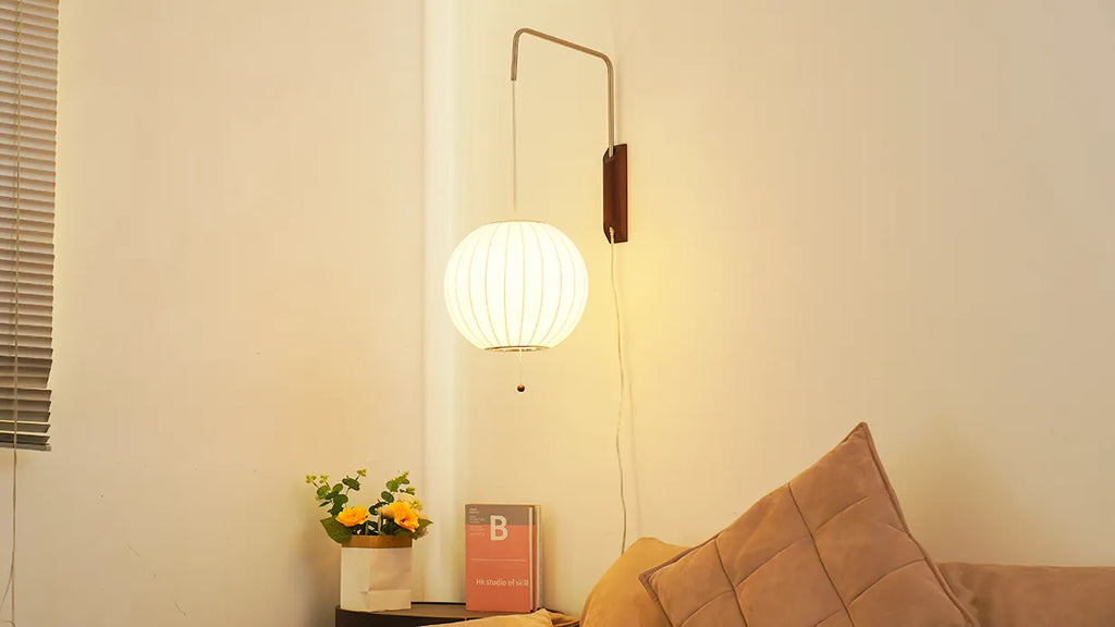 Silk Wall Lamp | Wabi-Sabi Sconce for Bedroom & Hallway Lighting | Lologe