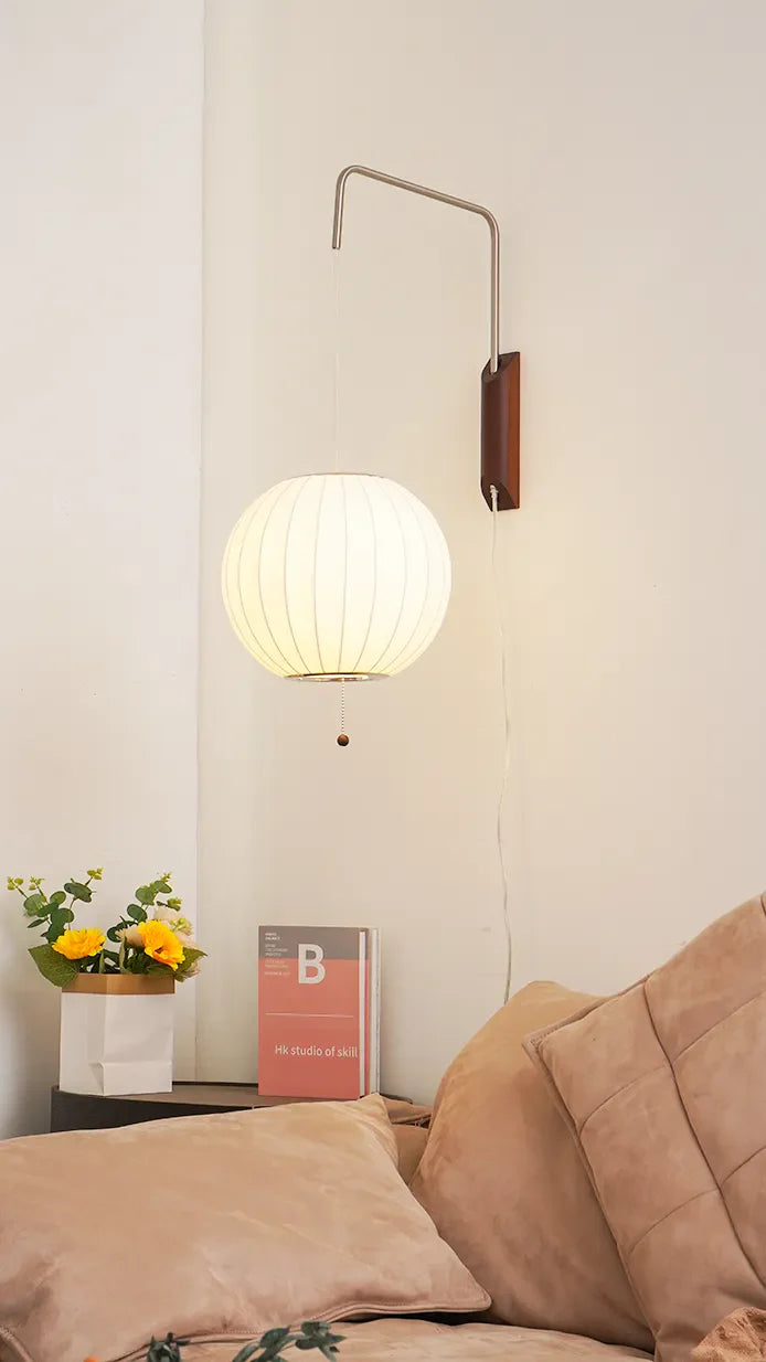 Silk Wall Lamp | Wabi-Sabi Sconce for Bedroom & Hallway Lighting | Lologe