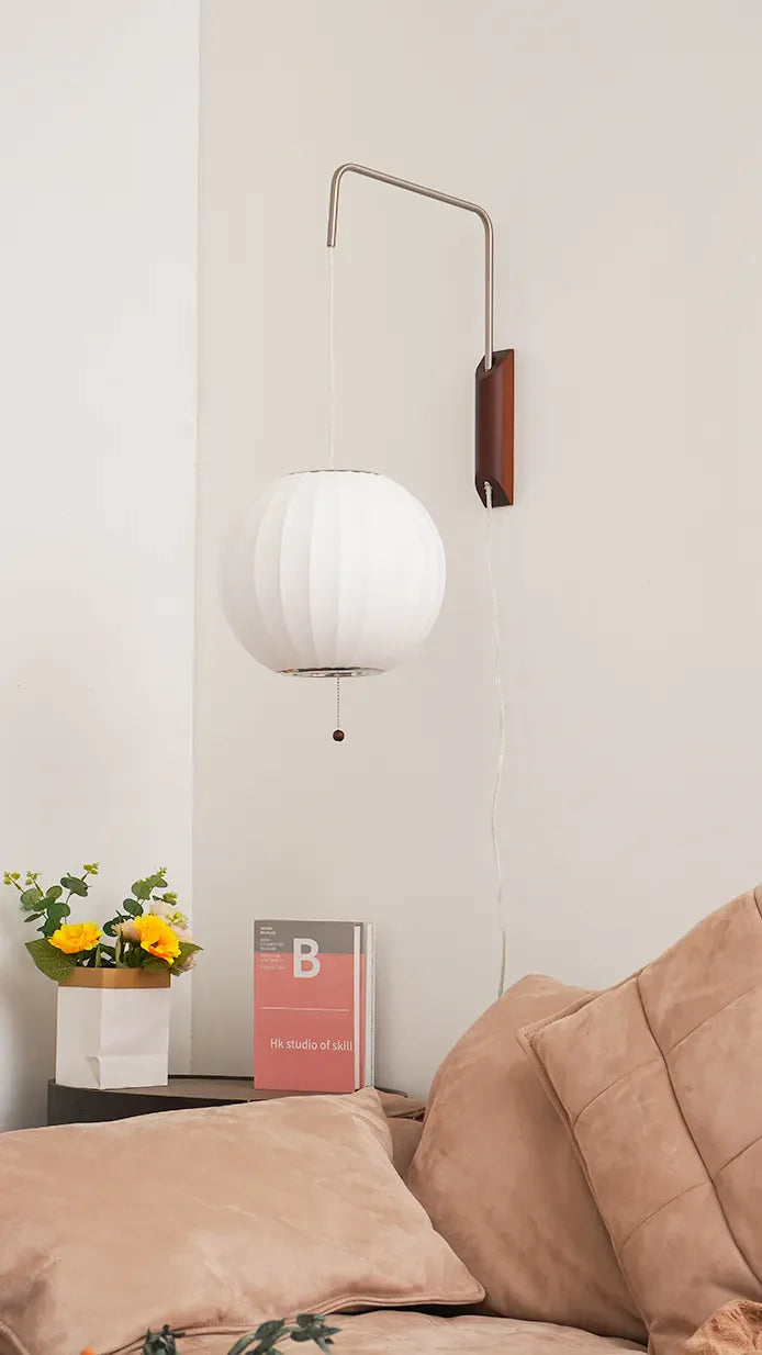 Silk Wall Lamp | Wabi-Sabi Sconce for Bedroom & Hallway Lighting | Lologe