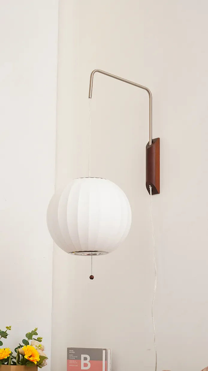 Silk Wall Lamp | Wabi-Sabi Sconce for Bedroom & Hallway Lighting | Lologe