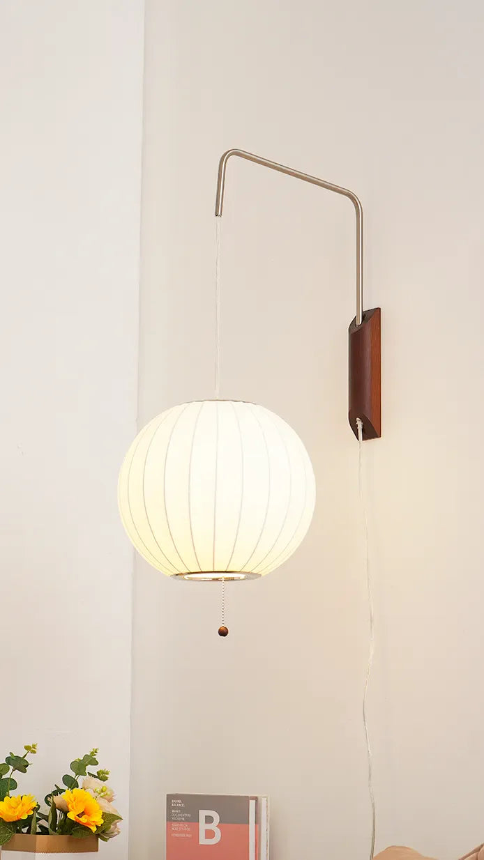 Silk Wall Lamp | Wabi-Sabi Sconce for Bedroom & Hallway Lighting | Lologe