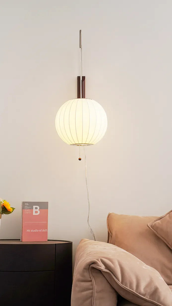 Silk Wall Lamp | Wabi-Sabi Sconce for Bedroom & Hallway Lighting | Lologe