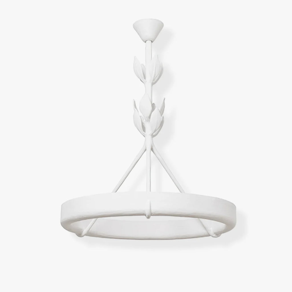 White Plaster Chandelier | Dining Room Ceiling Light Textured Modern Design | Lologe