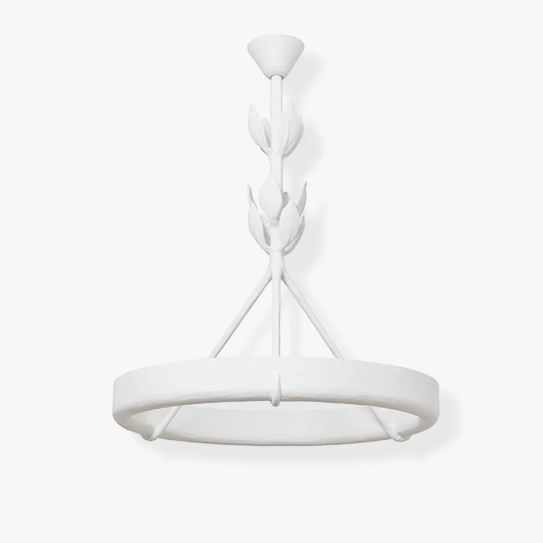 White Plaster Chandelier | Dining Room Ceiling Light Textured Modern Design | Lologe