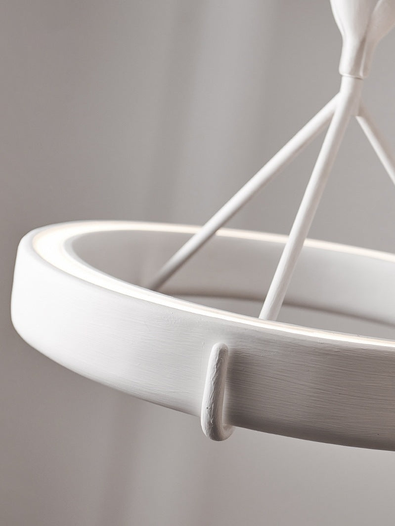 White Plaster Chandelier | Dining Room Ceiling Light Textured Modern Design | Lologe