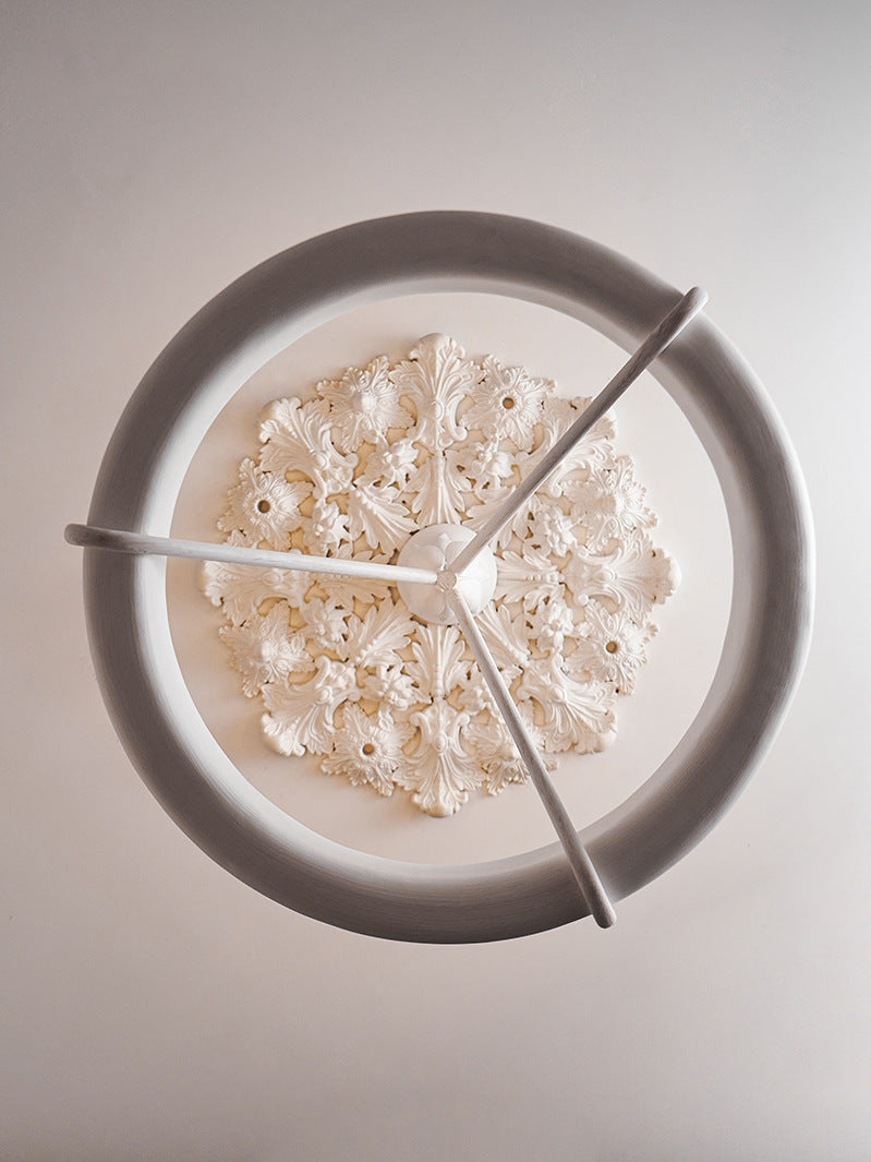 White Plaster Chandelier | Dining Room Ceiling Light Textured Modern Design | Lologe