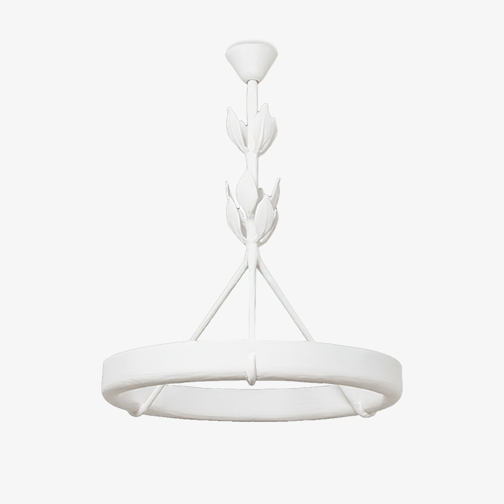 White Plaster Chandelier | Dining Room Ceiling Light Textured Modern Design | Lologe