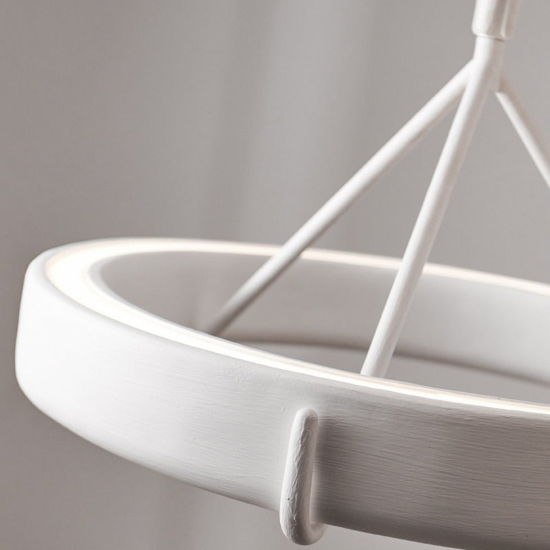 White Plaster Chandelier | Dining Room Ceiling Light Textured Modern Design | Lologe