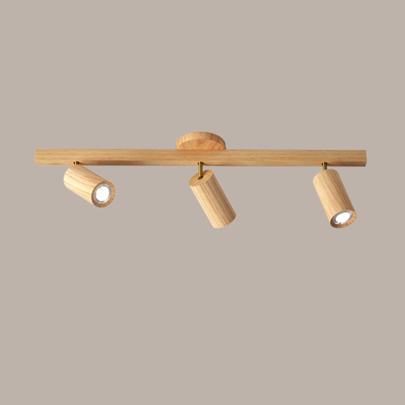 Wood Grain Track Light | Adjustable Ceiling Lighting for Living Room | Lologe