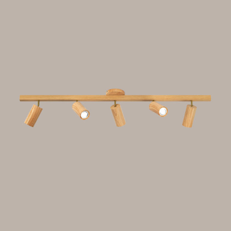 Wood Grain Track Light | Adjustable Ceiling Lighting for Living Room | Lologe