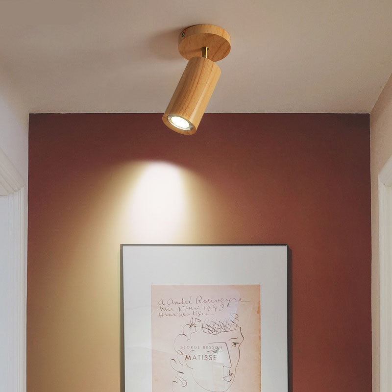 Wood Grain Track Light | Adjustable Ceiling Lighting for Living Room | Lologe