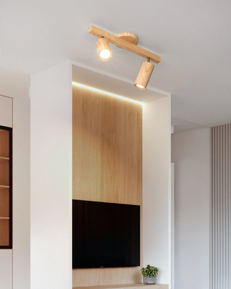 Wood Grain Track Light | Adjustable Ceiling Lighting for Living Room | Lologe