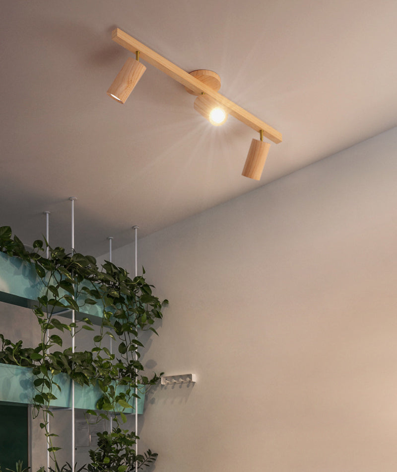 Wood Grain Track Light | Adjustable Ceiling Lighting for Living Room | Lologe
